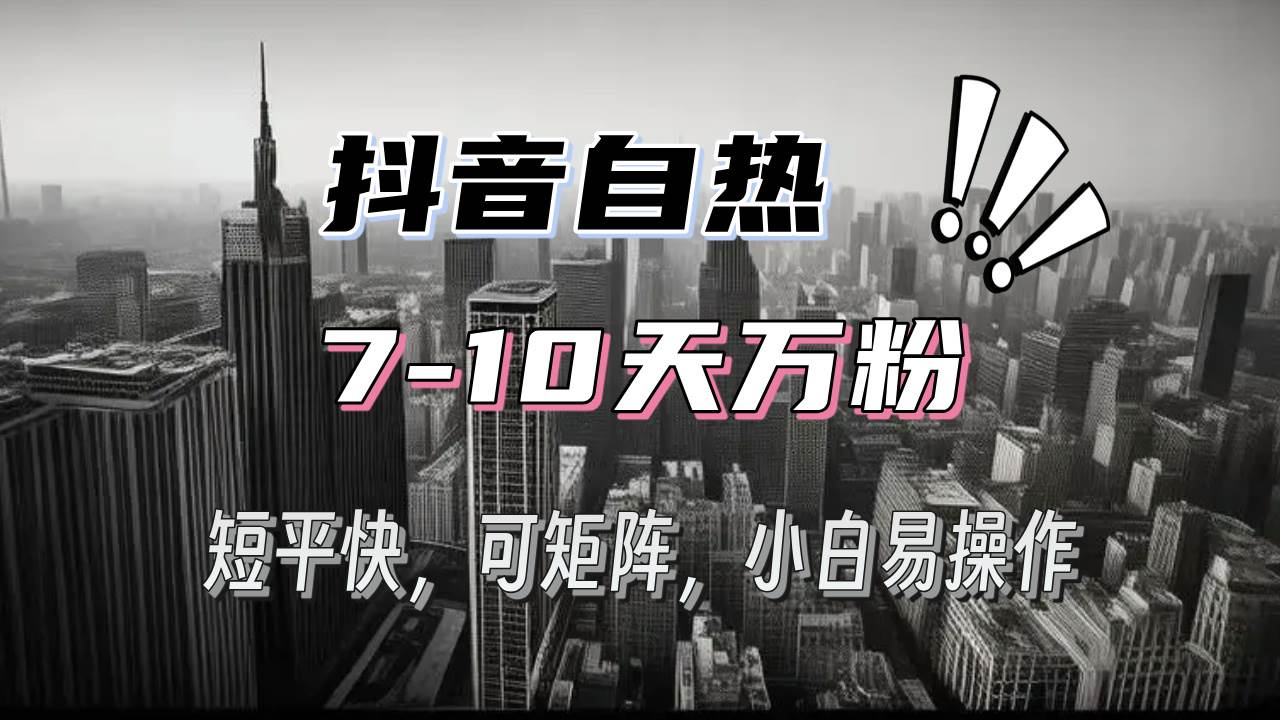 （13454期）抖音自热涨粉3天千粉，7天万粉，操作简单，轻松上手，可矩阵放大-网创空间