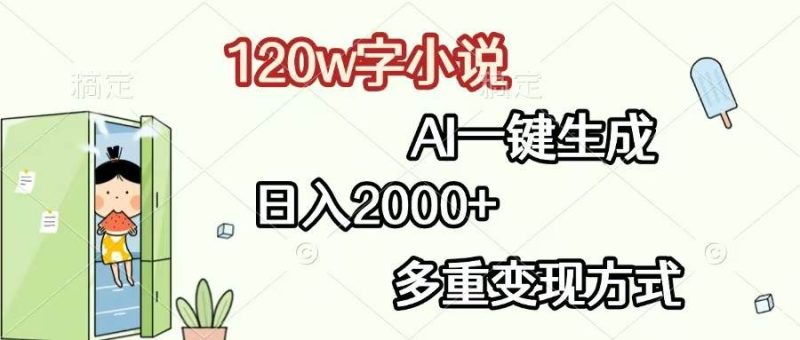 （13485期）120w字小说，AI一键生成，日入2000+，多重变现方式-网创空间