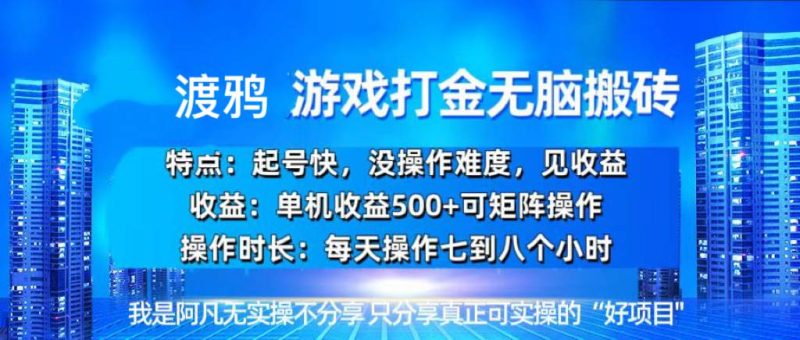 （13501期）韩国知名游戏打金无脑搬砖单机收益500+-网创空间