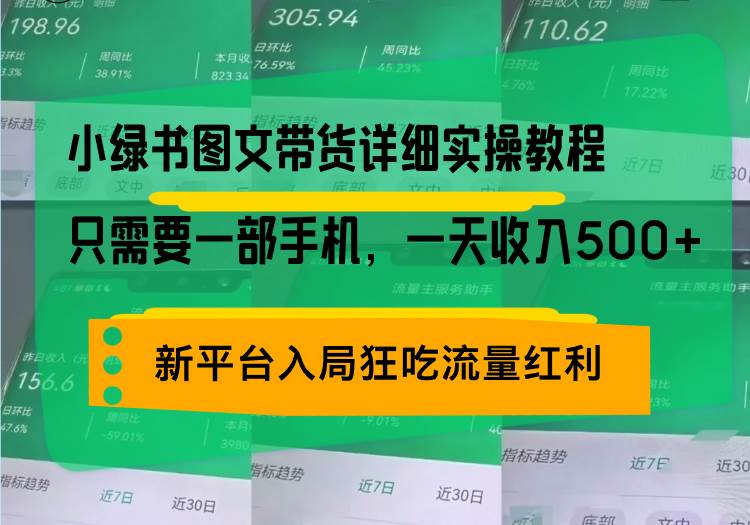 （13509期）小绿书图文带货详细实操教程，只需要一部手机，一天收入500+，轻松变现-网创空间