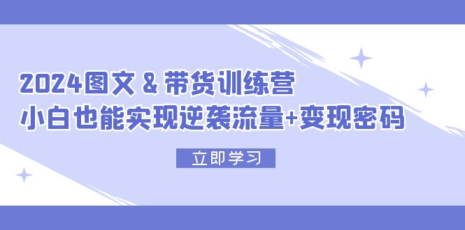 （12137期）2024 图文+带货训练营，小白也能实现逆袭流量+变现密码-网创空间