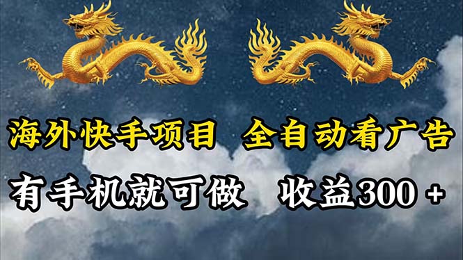 （12175期）海外快手项目，利用工具全自动看广告，每天轻松 300+-网创空间