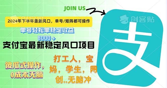 （12563期）下半年最新风口项目，支付宝最稳定玩法，0成本无脑操作，最快当天提现…-网创空间