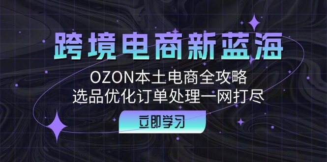 跨境电商新蓝海：OZON本土电商全攻略，选品优化订单处理一网打尽-网创空间
