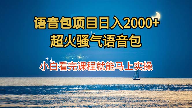 语音包项目 日入2000+ 超火骚气语音包小白看完课程就能马上实操-网创空间