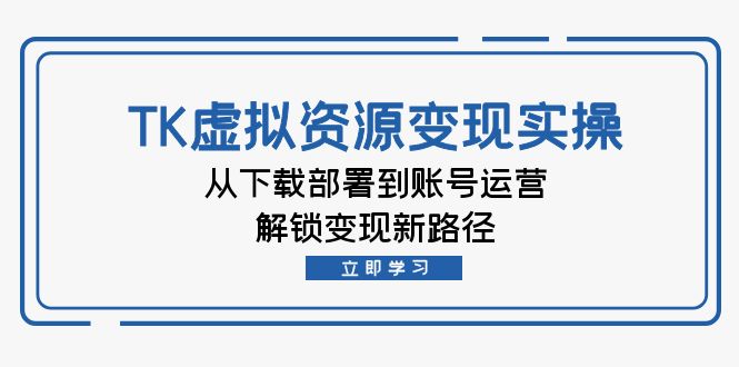 TK虚拟资料变现实操：从下载部署到账号运营，解锁变现新路径-网创空间