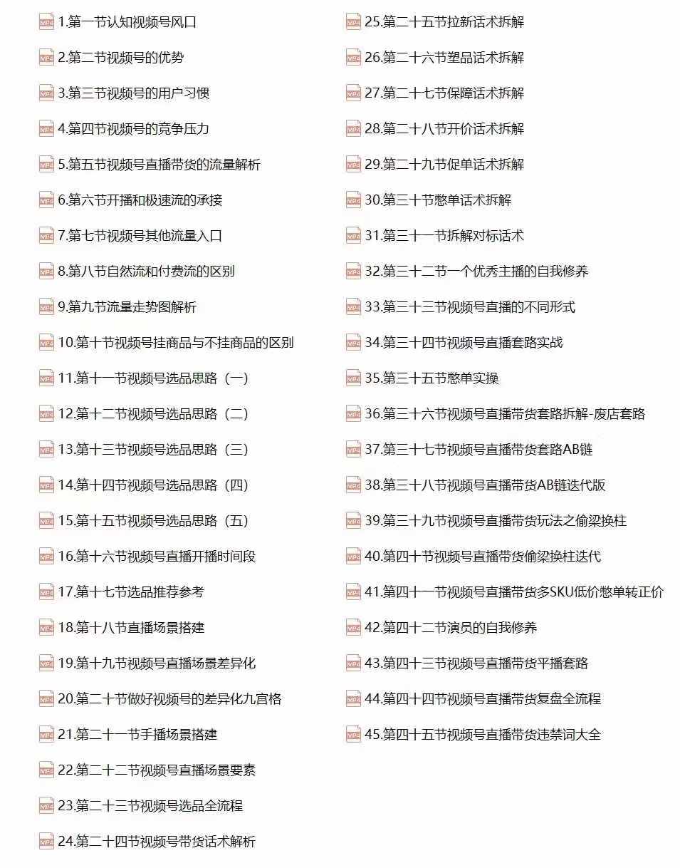 图片[2]-（12796期）视频号直播带货教程：选品思路与话术拆解/掌握多种带货套路/提升直播效果-网创空间