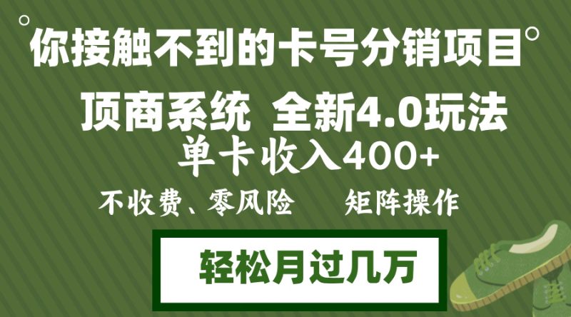 （12917期）年底卡号分销顶商系统4.0玩法，单卡收入400+，0门槛，无脑操作，矩阵操…-网创空间