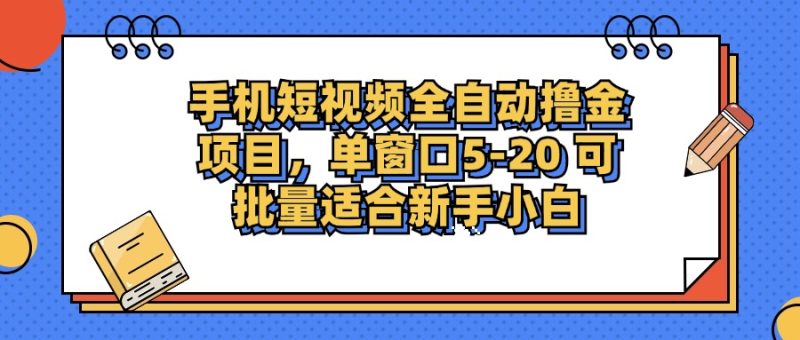 (12898期)手机短视频掘金项目,单窗口单平台5-20 可批量适合新手小白-网创空间