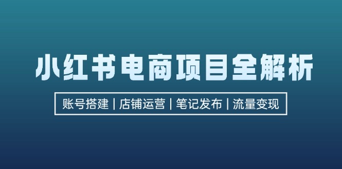 （12915期）小红书电商项目全解析，包括账号搭建、店铺运营、笔记发布  实现流量变现-网创空间