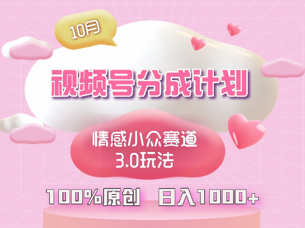 （12939期）视频号情感小众赛道3.0.纯原创视频，每天1小时，小白易上手-网创空间