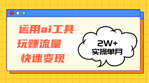 （12955期）运用AI工具玩赚流量快速变现 实操单月2w+-网创空间