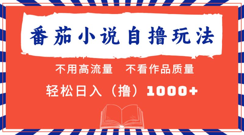 (13014期)番茄小说最新自撸 不看流量 不看质量 轻松日入1000+-网创空间