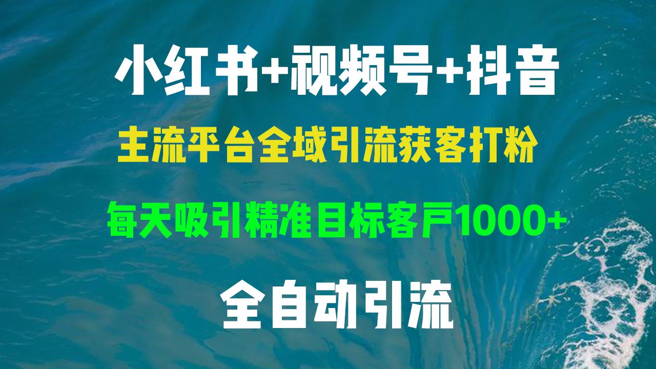（13104期）小红书，视频号，抖音主流平台全域引流获客打粉，每天吸引精准目标客户…-网创空间