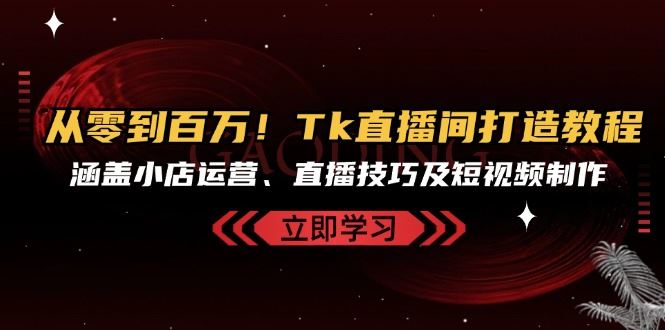 （13098期）从零到百万！Tk直播间打造教程，涵盖小店运营、直播技巧及短视频制作-网创空间