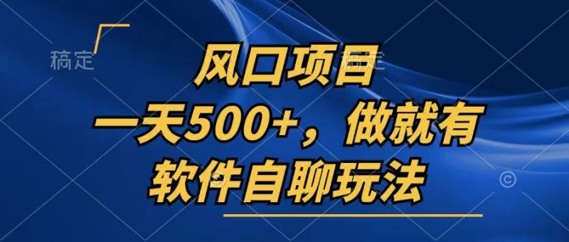 （13087期）一天500+，只要做就有，软件自聊玩法-网创空间