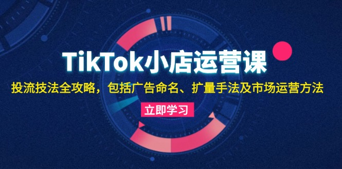 （13063期）TikTok小店运营课：投流技法全攻略，包括广告命名 扩量手法及市场运营方法-网创空间