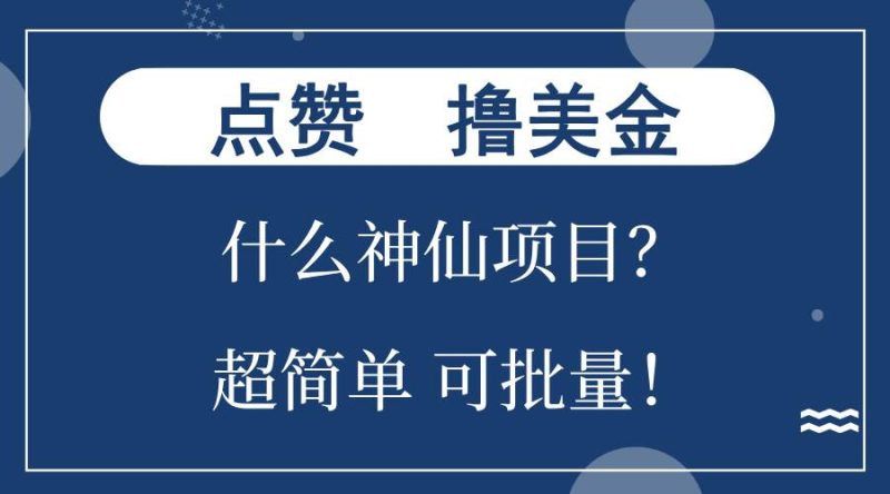 （13166期）点赞就能撸美金？什么神仙项目？单号一会狂撸300+，不动脑，只动手，可…-网创空间
