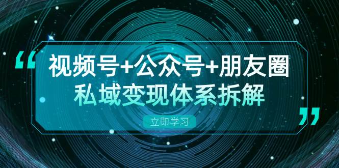 （13174期）视频号+公众号+朋友圈私域变现体系拆解，全体平台流量枯竭下的应对策略-网创空间