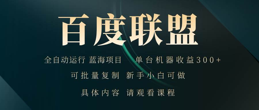（13181期）百度联盟自动运行 运行稳定  单机300+-网创空间