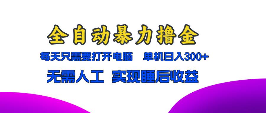 （13186期）全自动暴力撸金，只需要打开电脑，单机日入300+无需人工，实现睡后收益-网创空间