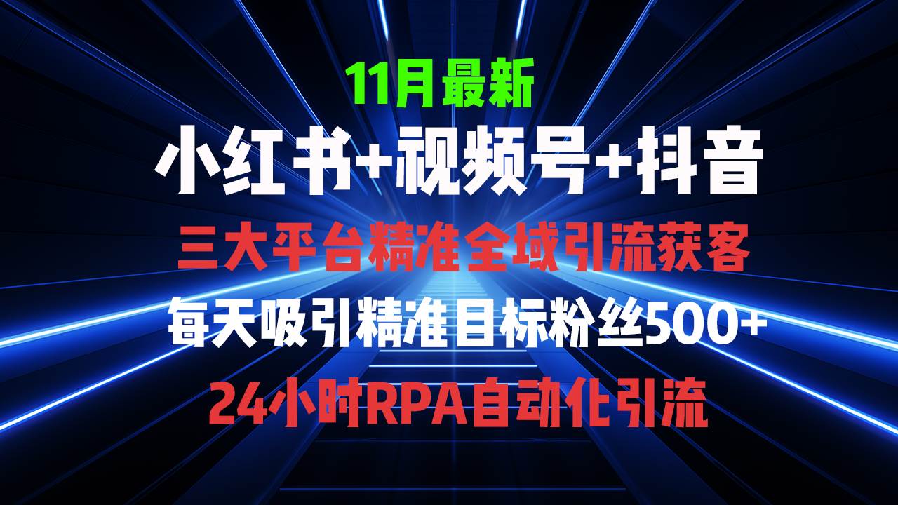 （13259期）全域多平台引流私域打法，小红书，视频号，抖音全自动获客，截流自…-网创空间