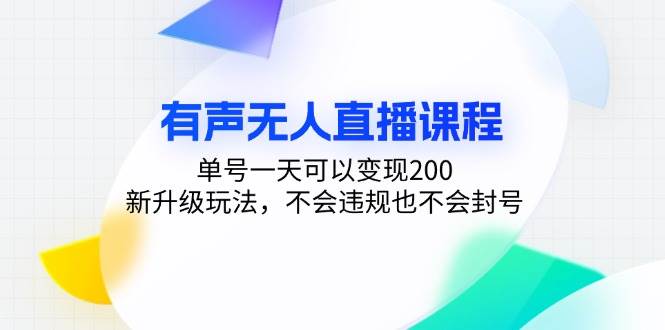 （13287期）有声无人直播课程，单号一天可以变现200，新升级玩法，不会违规也不会封号-网创空间