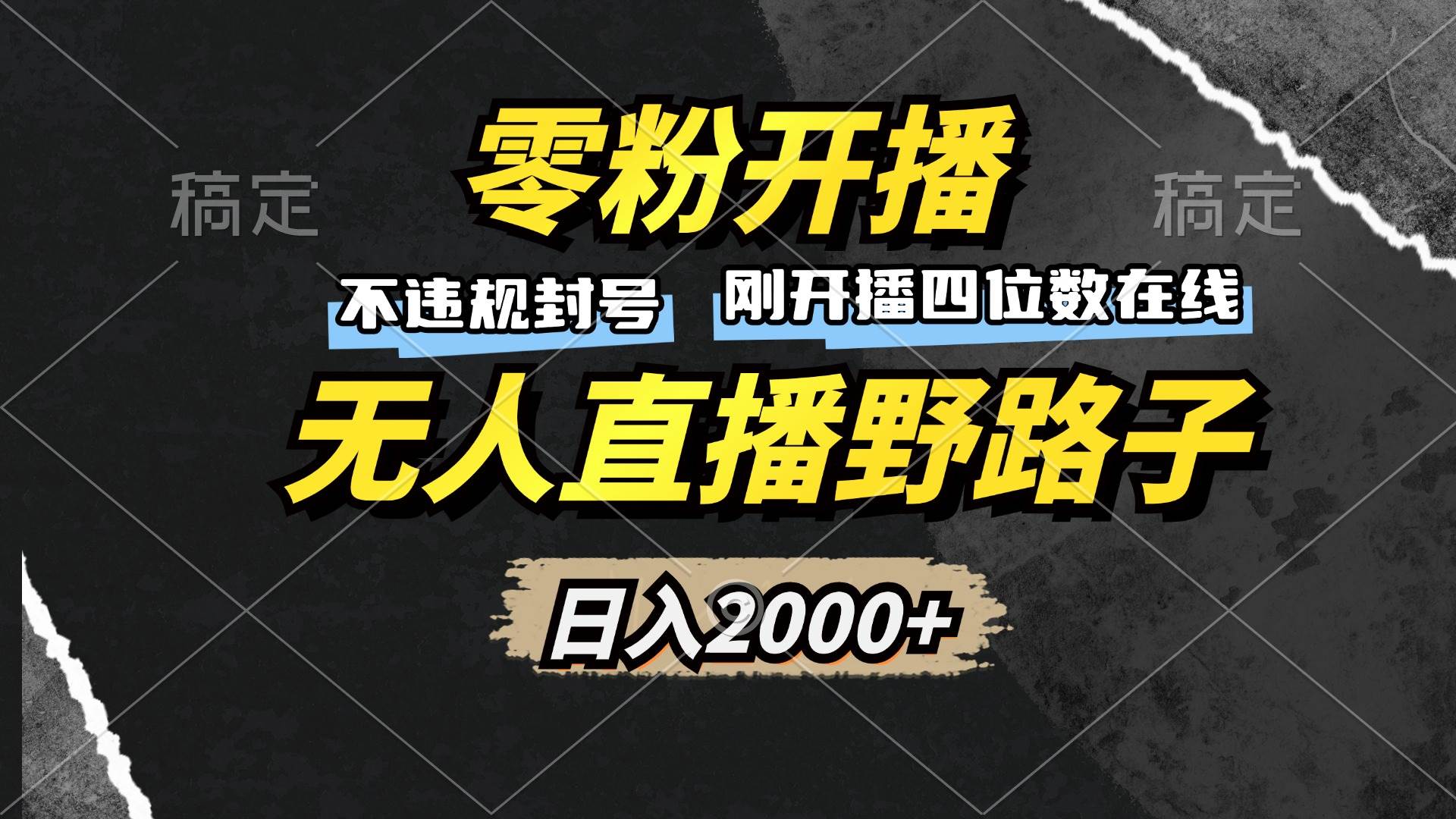 （13292期）零粉开播，无人直播野路子，日入2000+，不违规封号，躺赚收益！-网创空间