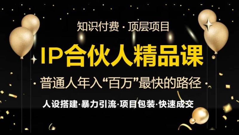 （13297期）IP合伙人最新精品课程，知识付费全流程+最强引流术+小白避坑指南-网创空间