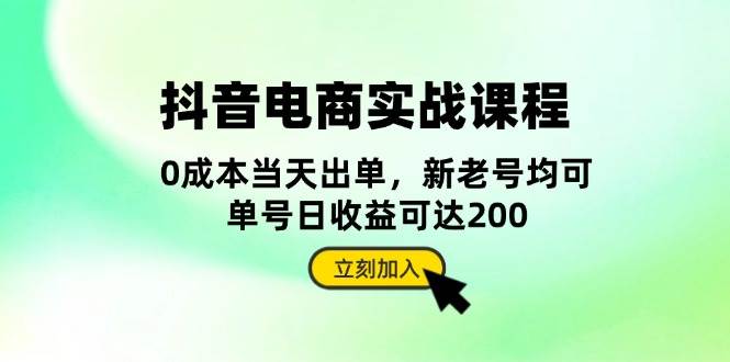 （13350期）抖音 电商实战课程：从账号搭建到店铺运营，全面解析五大核心要素-网创空间
