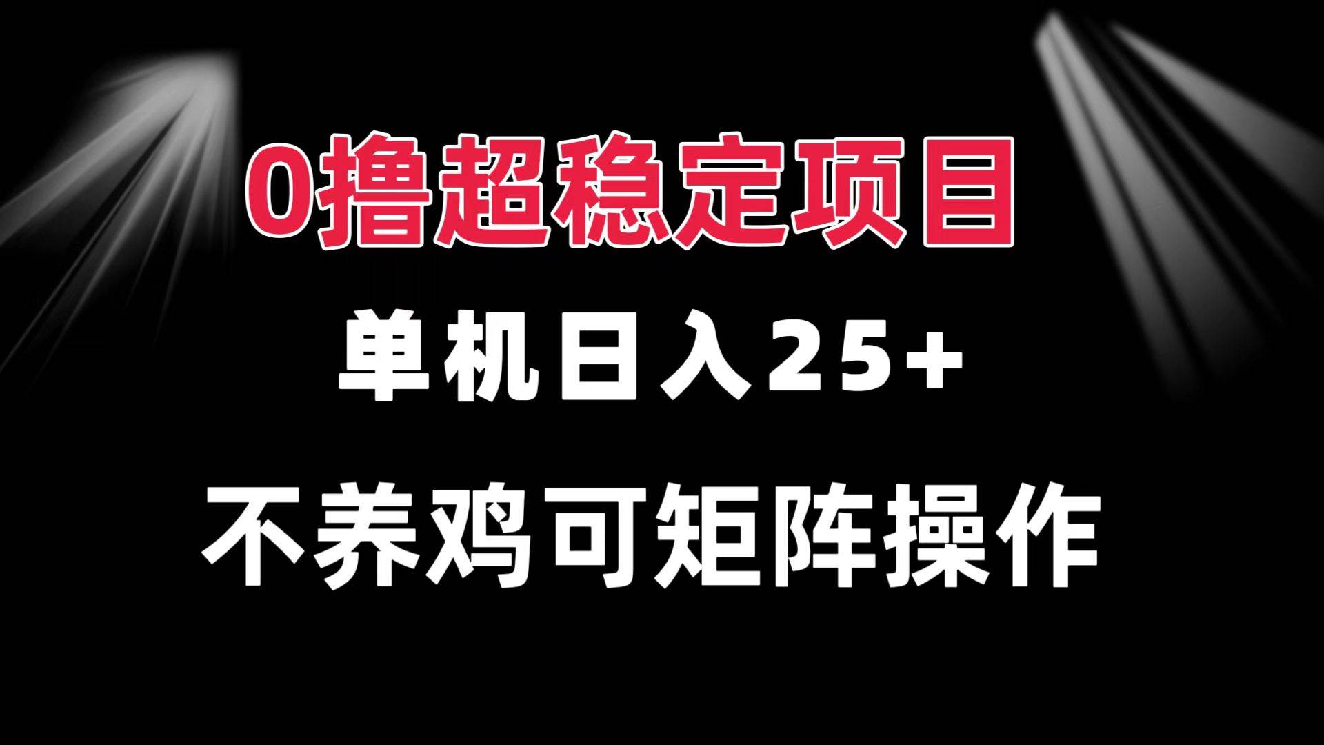 （13355期）0撸项目 单机日入25+ 可批量操作 无需养鸡 长期稳定 做了就有-网创空间