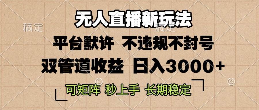 （13374期）0粉开播，无人直播新玩法，轻松日入3000+，不违规不封号，可矩阵，长期…-网创空间