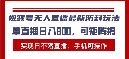 （13377期）视频号无人直播最新防封玩法，实现日不落直播，手机可操作，单直播日入…-网创空间