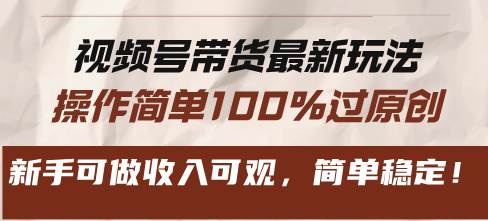 （13337期）视频号带货最新玩法，操作简单100%过原创，新手可做收入可观，简单稳定！-网创空间