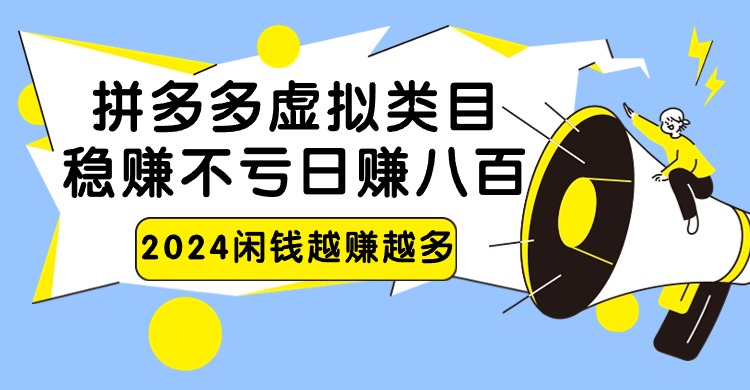2024拼多多虚拟类目，日赚八百无本万利-网创空间