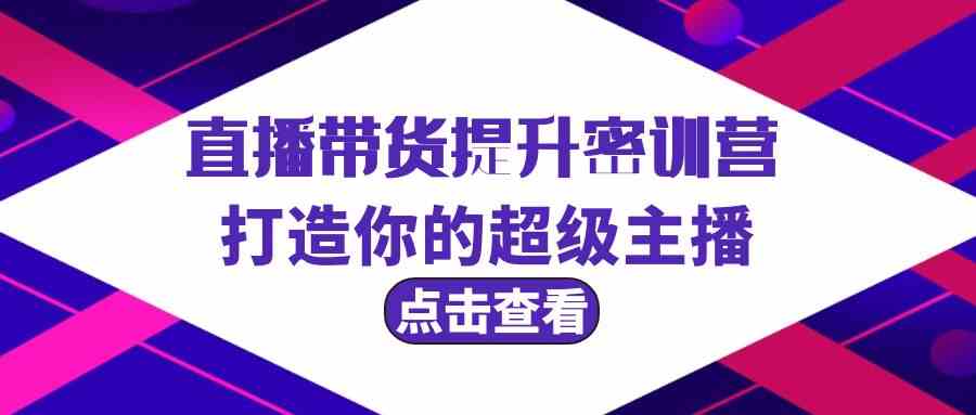 直播带货提升特训营，打造你的超级主播（3节直播课+配套资料）-网创空间