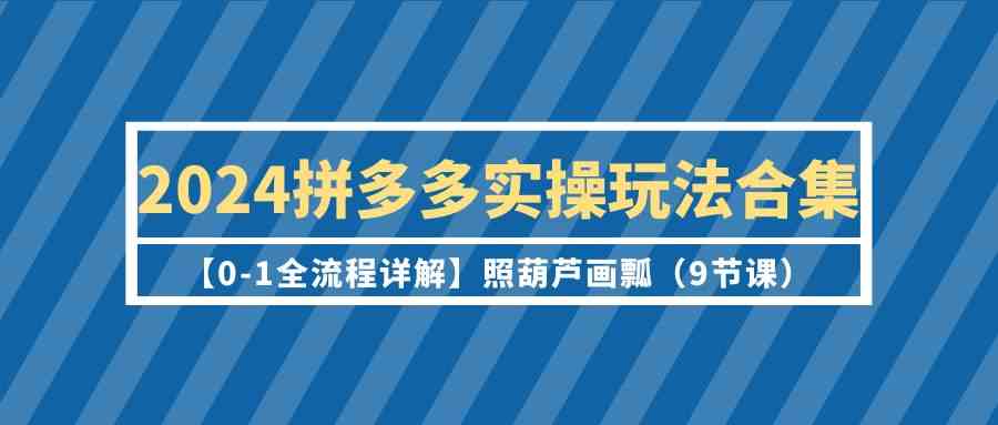 2024拼多多实操玩法合集【0-1全流程详解】照葫芦画瓢（9节课）-网创空间