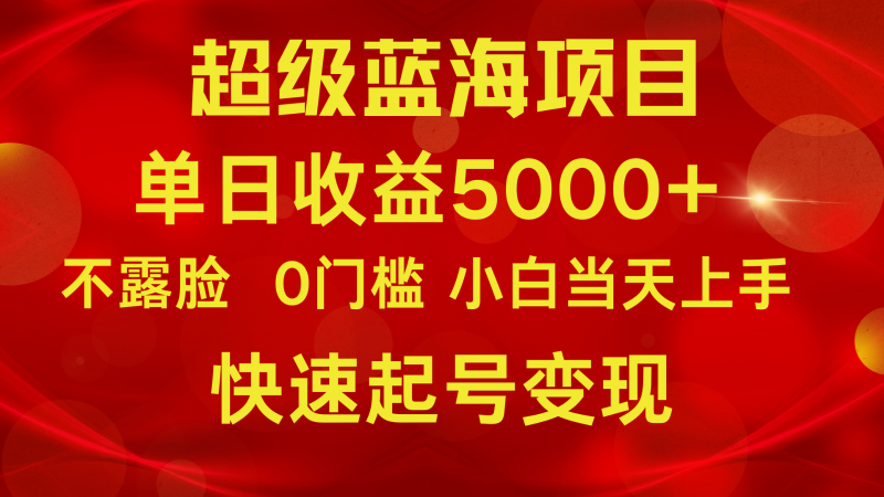 2024超级蓝海项目 单日收益5000+ 不露脸小游戏直播,小白当天上手,快手起号变现-网创空间