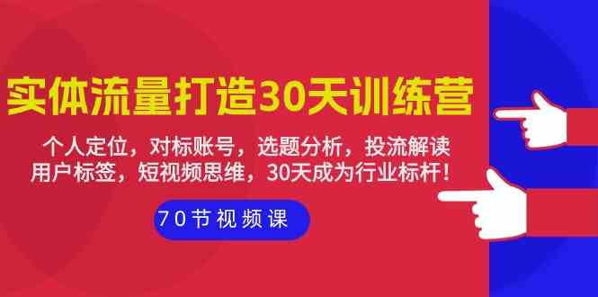实体流量打造30天训练营：个人定位，对标账号，选题分析，投流解读（70节）-网创空间