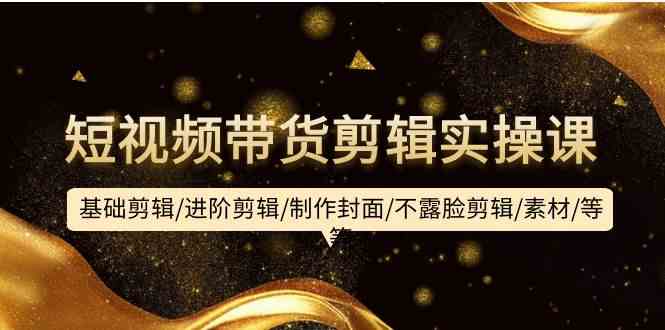 短视频带货剪辑实操课：基础剪辑/进阶剪辑/制作封面/不露脸剪辑/素材/等等-网创空间