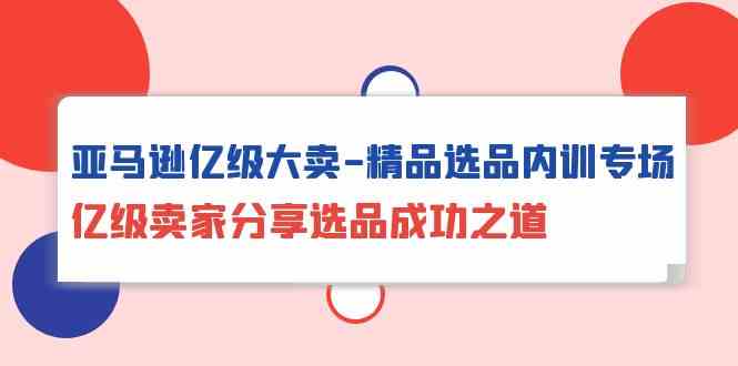 亚马逊亿级大卖精品选品内训专场，亿级卖家分享选品成功之道-网创空间