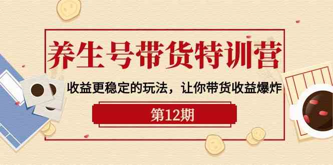 养生号带货特训营【12期】收益更稳定的玩法，让你带货收益爆炸（9节直播课）-网创空间