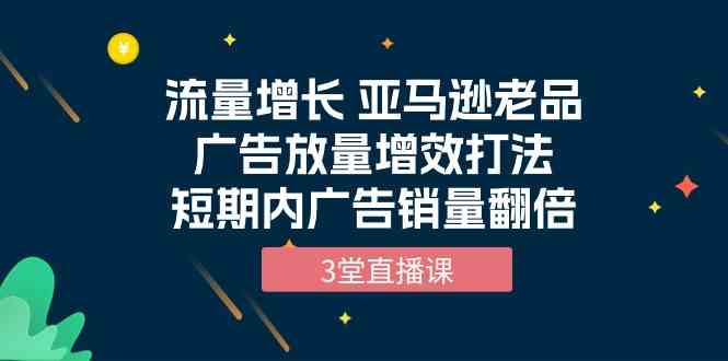 流量增长 亚马逊老品广告放量增效打法，短期内广告销量翻倍（3堂直播课）-网创空间