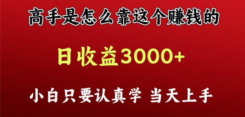 看高手是怎么赚钱的,一天收益至少3000+以上,小白当天上手-网创空间