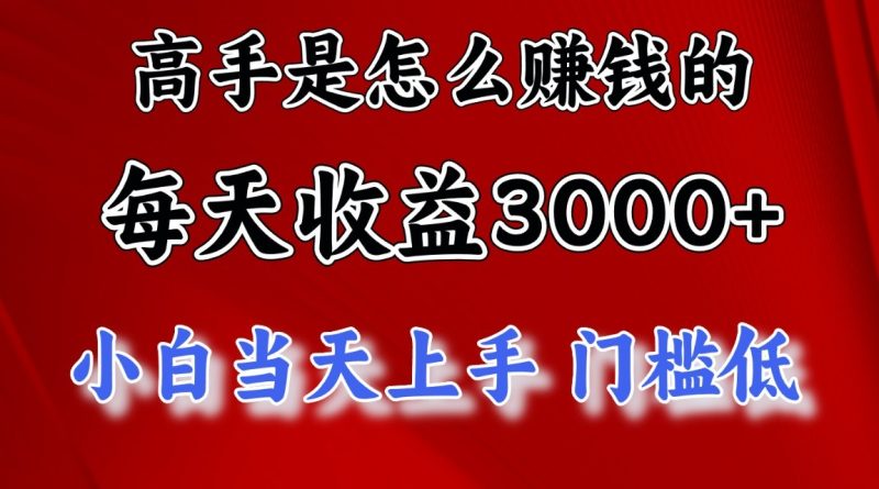 高手是怎么一天赚3000+的，小白当天上手，翻身项目，非常稳定。-网创空间