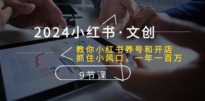 2024小红书文创：教你小红书养号和开店、抓住小风口 一年一百万 (9节课)-网创空间