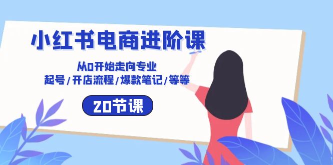 小红书电商进阶课：从0开始走向专业 起号/开店流程/爆款笔记/等等（20节）-网创空间