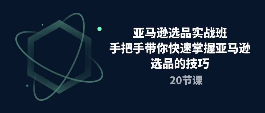 亚马逊选品实战班，手把手带你快速掌握亚马逊选品的技巧（20节课）-网创空间