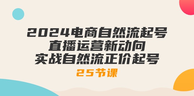 2024电商自然流起号，直播运营新动向 实战自然流正价起号（25节课）-网创空间