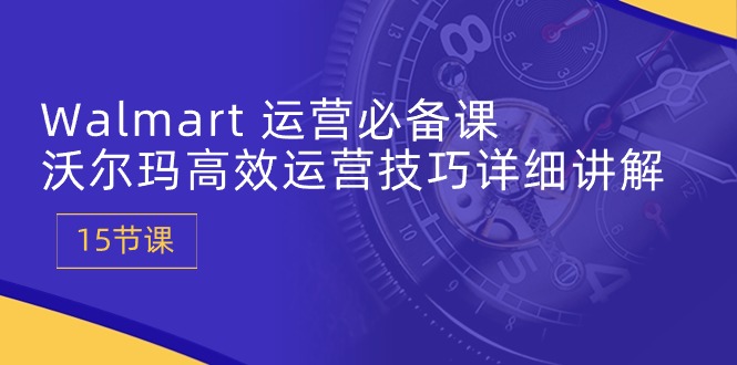 Walmart运营必备课：沃尔玛高效运营技巧详细讲解 (15节课)-网创空间